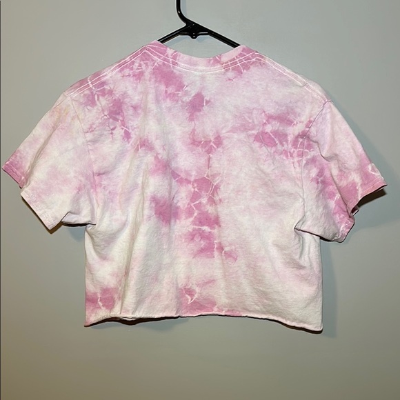 Pink Tie-Dye Crop Top with Ribcage Heart Design - Picture 3 of 3
